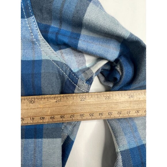 Eddie Bauer Mens Plaid Button Down Shirt size Medium Blue - Picture 5 of 6